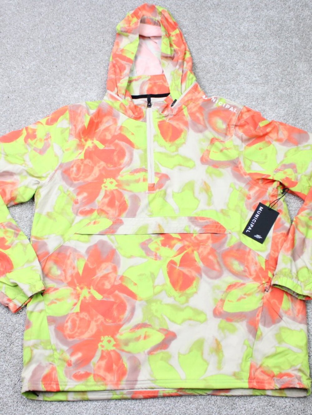 Municipal Jacket NWT Mens Large Wildflower Sport Utility Anorak Hooded L/S Coat
